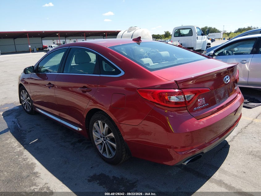 Vin: 5npe34af2gh262526, lot: 46628962, hyundai sonata sport 20163