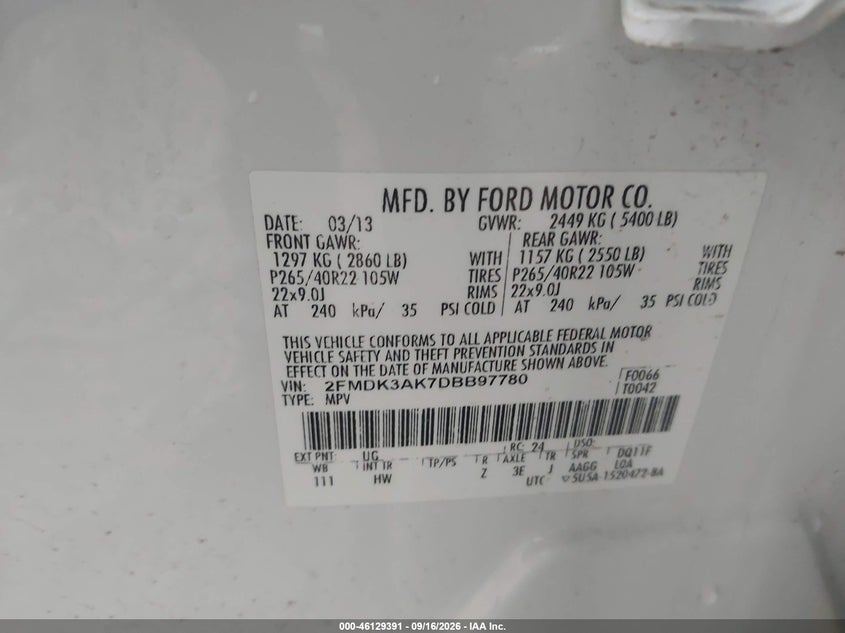 2013 FORD EDGE SPORT · Фото 9