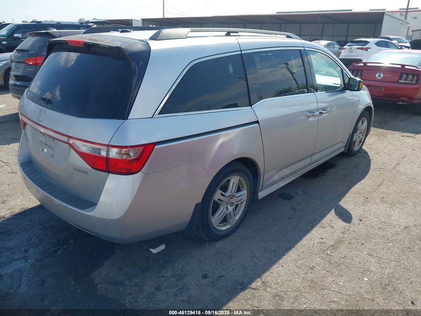 Vin: 5fnrl5h95bb052839, lot: 46629136, honda odyssey touring/touring elite 20114
