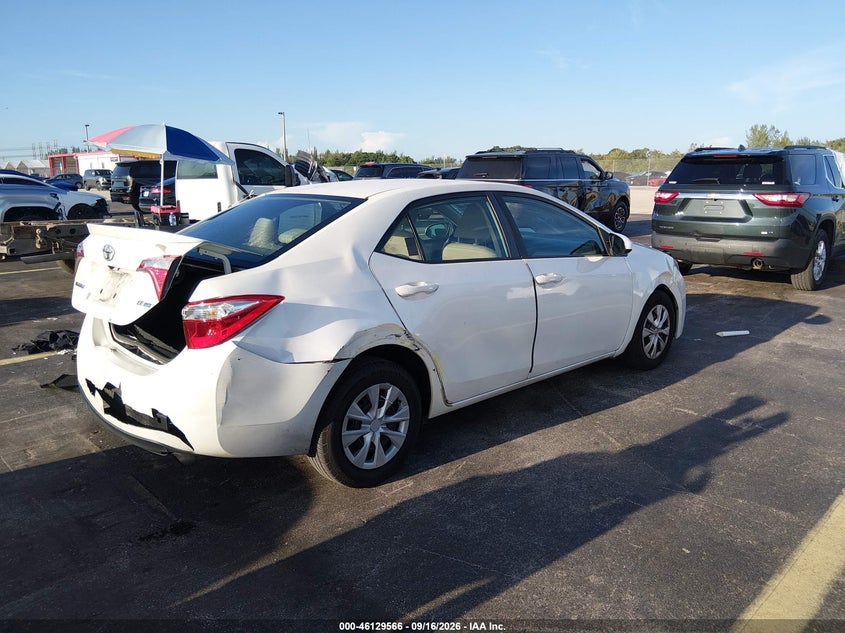Vin: 5yfbprhe1ep008582, lot: 46629286, toyota corolla le eco 20144