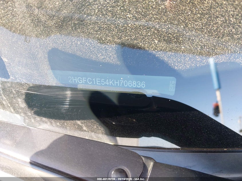HONDA CIVIC SI 2019 VIN 2HGFC1E54KH706836