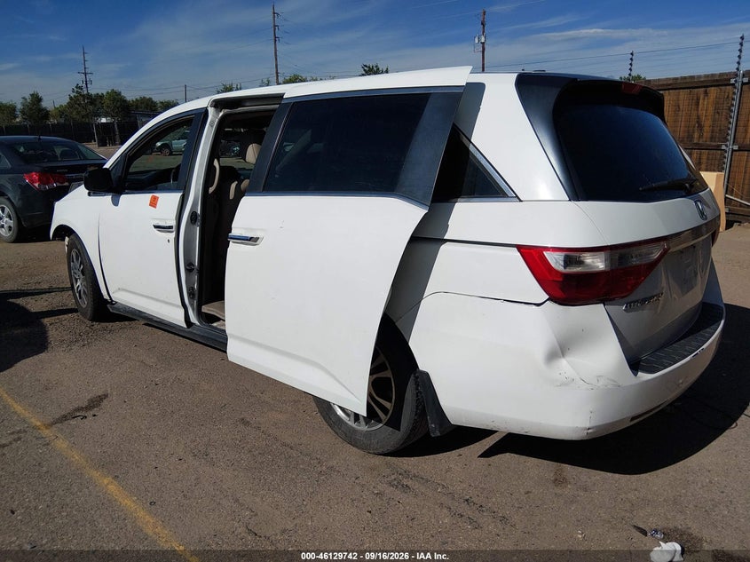 Vin: 5fnrl5h69db046194, lot: 46629462, honda odyssey ex-l 20133