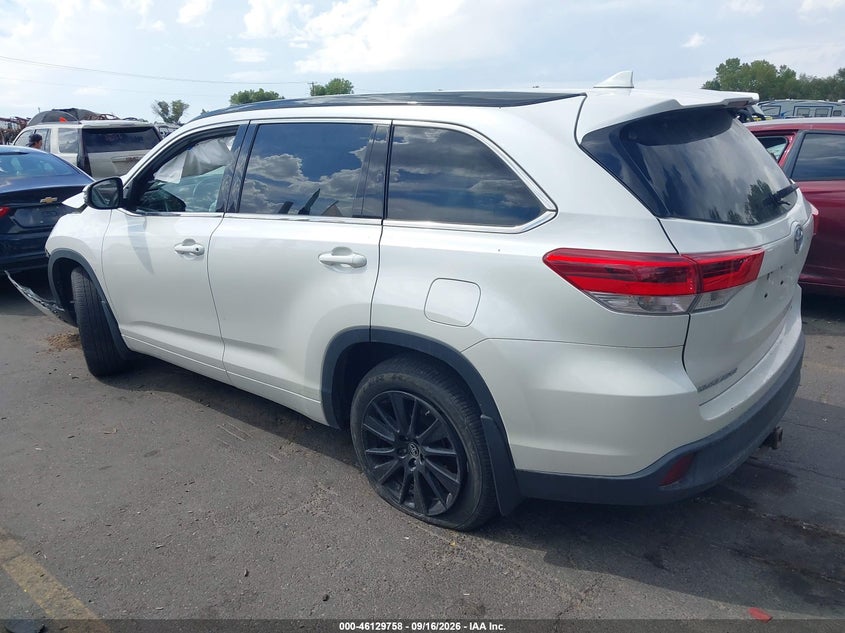 Vin: 5tdjzrfh6hs513984, lot: 46629478, toyota highlander se 20173