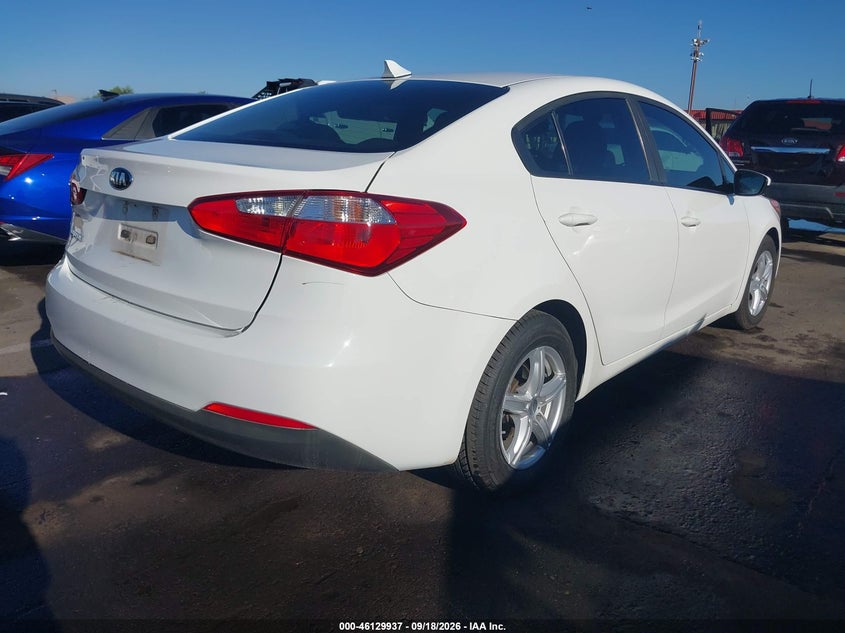 Vin: knafk4a67g5614455, lot: 46629657, kia forte lx 20164