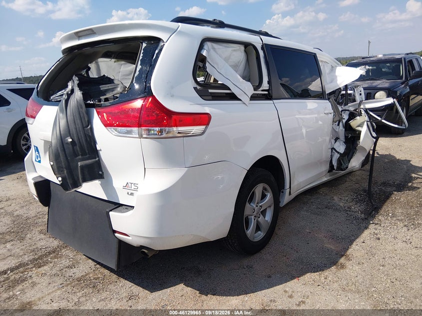 Vin: 5tdkk3dc7bs101688, lot: 46629685, toyota sienna le v6 20114