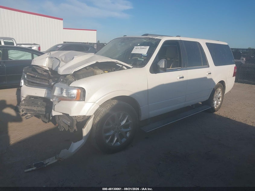 Vin: 1fmjk2at9hea11110, lot: 46629781, ford expedition el limited 20172