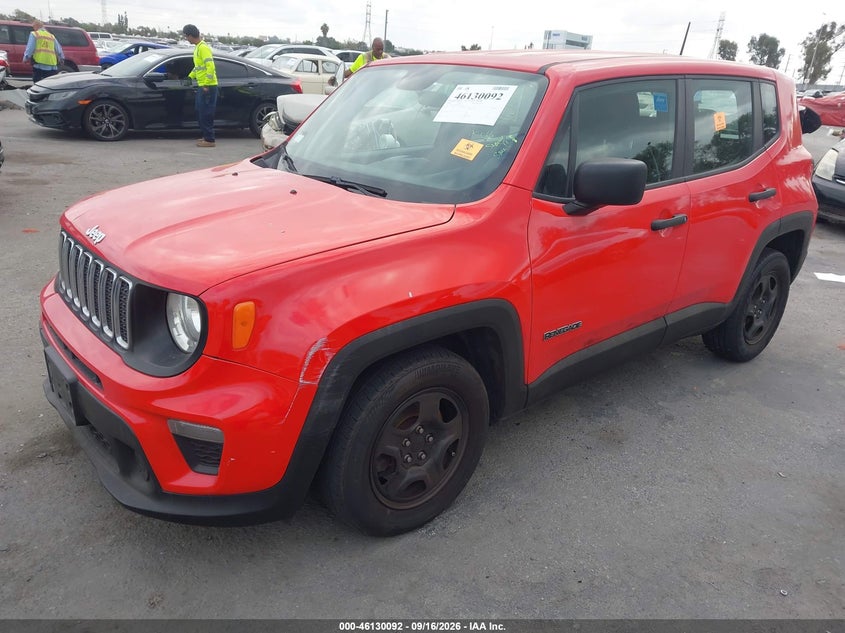 Vin: zacnjaab3lpl04038, lot: 46629812, jeep renegade sport fwd 20202