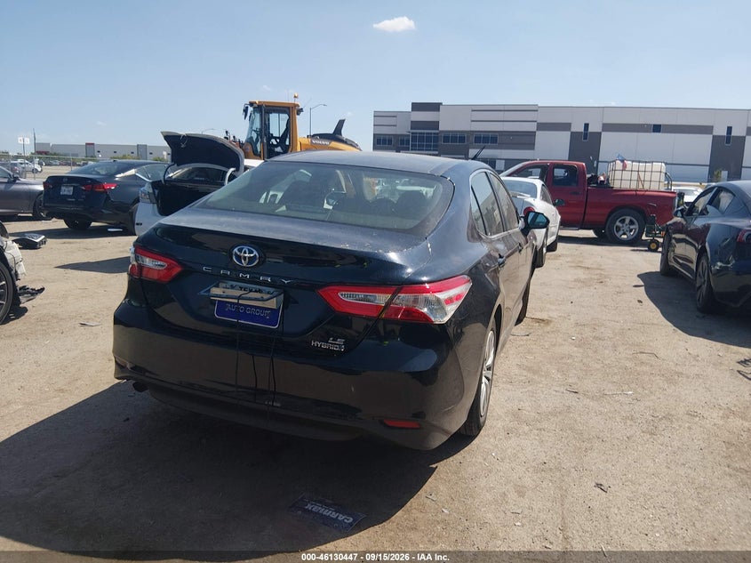 Vin: 4t1b31hk4ju502835, lot: 46630167, toyota camry hybrid le 20184