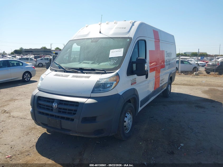Vin: 3c6urvjgxje119044, lot: 46630281, ram promaster 3500 cargo van high roof 159 wb ext 20182