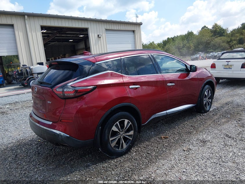 Vin: 5n1az2bj5mc136023, lot: 46630316, nissan murano sv fwd 20214