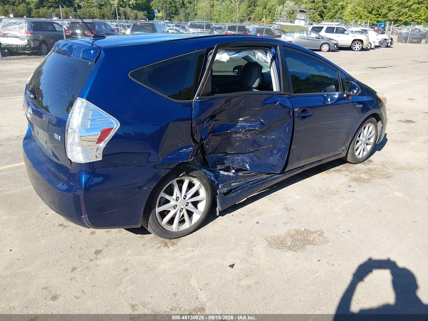 Vin: jtdzn3eu1c3160672, lot: 46630559, toyota prius v five 20124