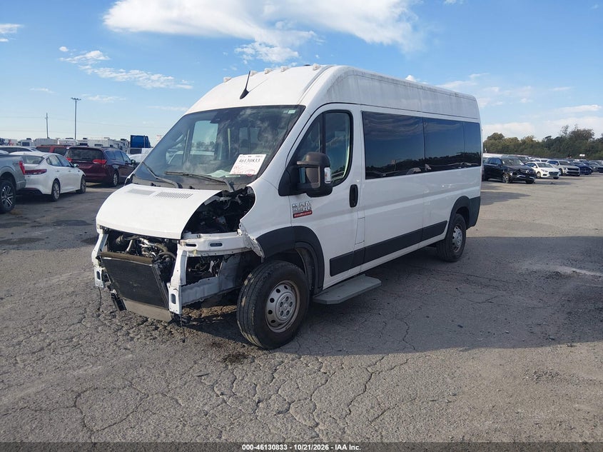 Vin: 3c6lrvpg6ne110043, lot: 46630566, ram promaster 2500 window van high roof 159 wb 20222
