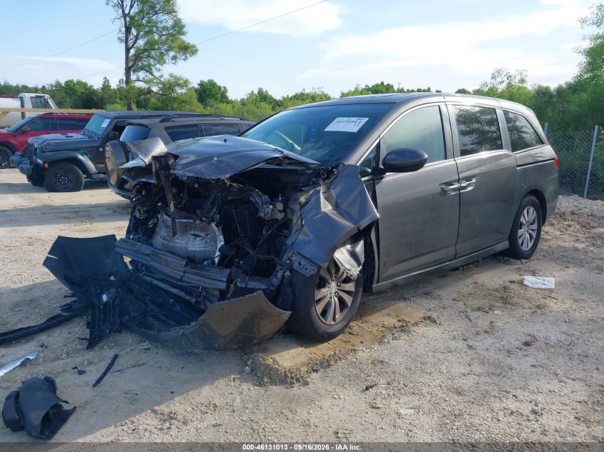 Vin: 5fnrl5h63eb061713, lot: 46630746, honda odyssey ex-l 20142