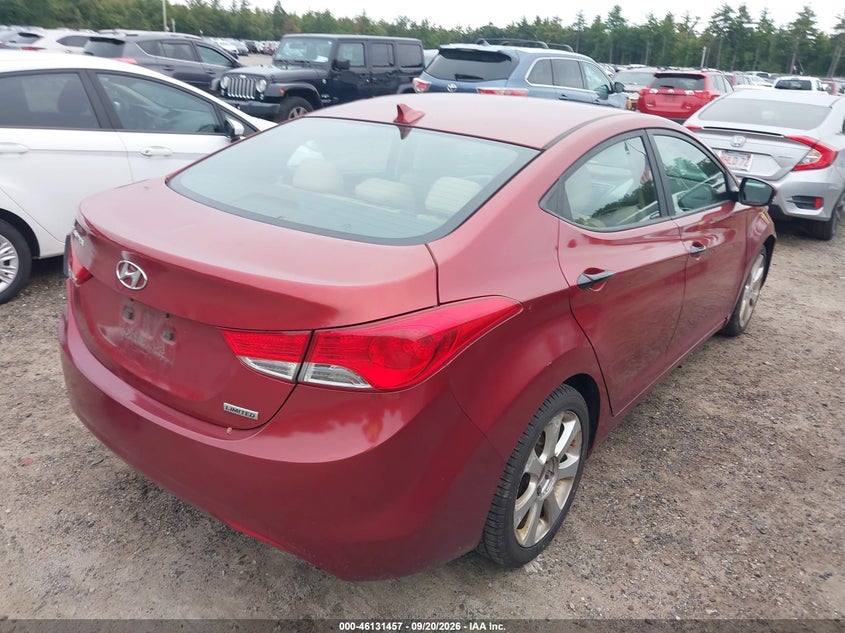 Vin: 5npdh4ae0dh385516, lot: 46631190, hyundai elantra limited 20134
