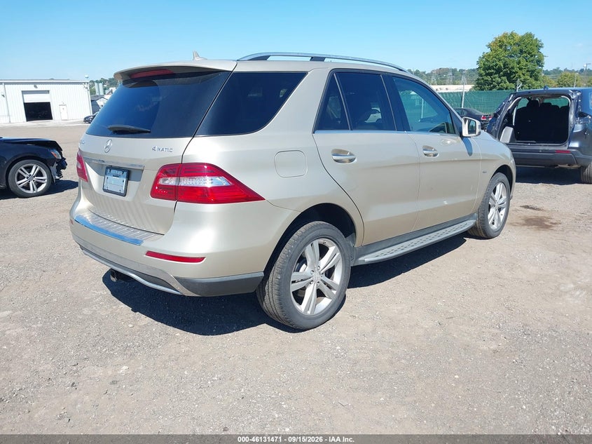 Vin: 4jgda5hb7ca021665, lot: 46631204, mercedes-benz ml 350 4matic 20124