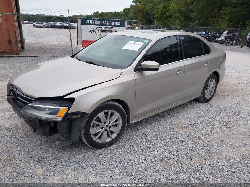 Vin: 3vwla7aj3fm346282, lot: 46631220, volkswagen jetta 2.0l tdi se 20152