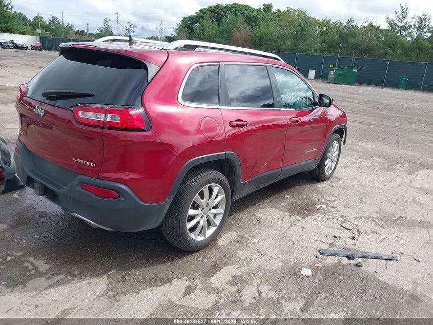 Vin: 1c4pjmds7ew226538, lot: 46631260, jeep cherokee limited 20144