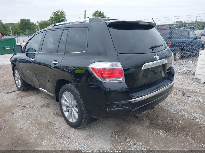 Vin: jtedc3eh9c2008157, lot: 46631306, toyota highlander hybrid limited v6 20123