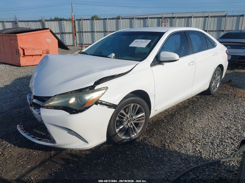 Vin: 4t1bf1fk9fu482129, lot: 46631426, toyota camry se 20152