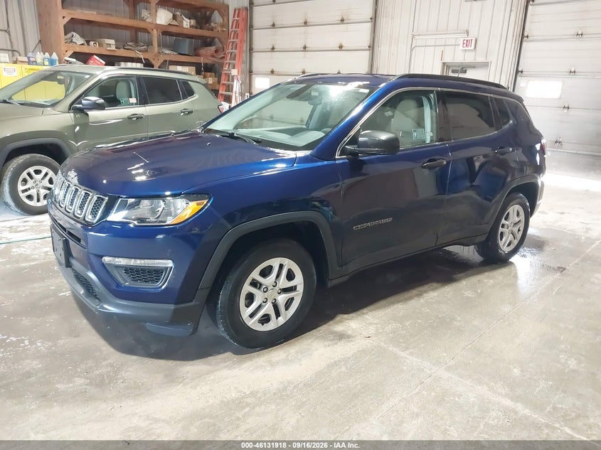 Vin: 3c4njcab6kt793458, lot: 46631651, jeep compass sport fwd 20192