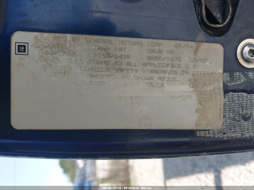 CHEVROLET GMT-400 1994 VIN 1GCEC14Z7RZ228002