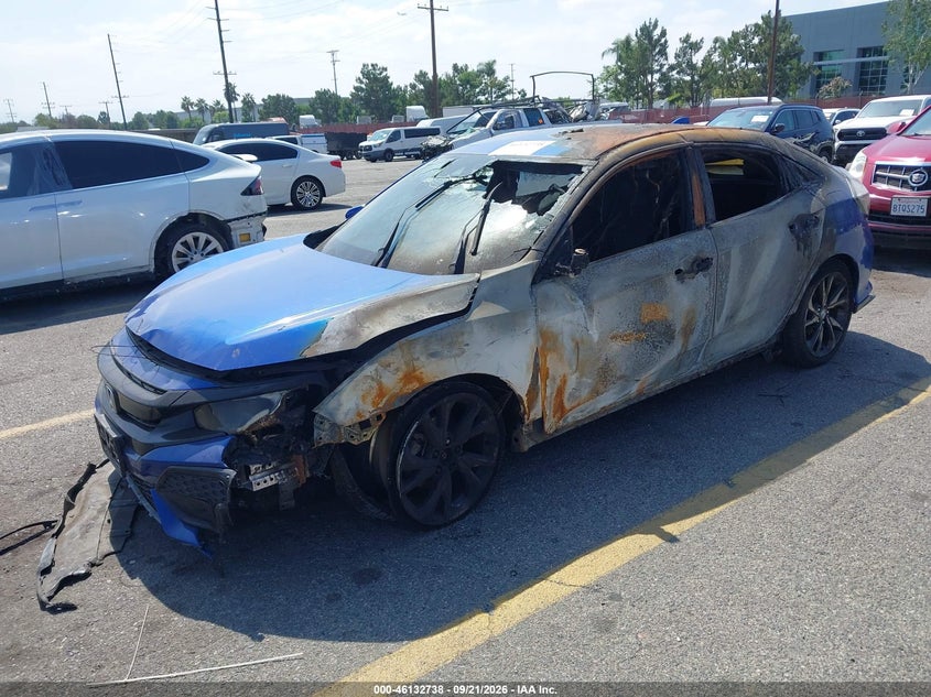 2019 Honda Civic Sport, Engine Burn, IAAI, VIN SHHFK7H45KU407318 — photo 2