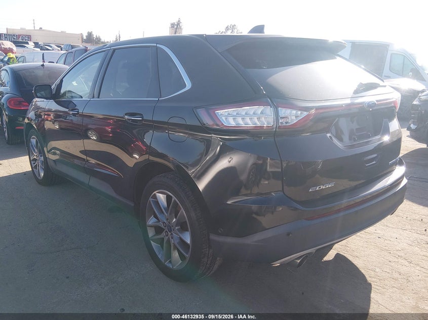 Vin: 2fmpk4k80fbb21312, lot: 46632668, ford edge titanium 20153