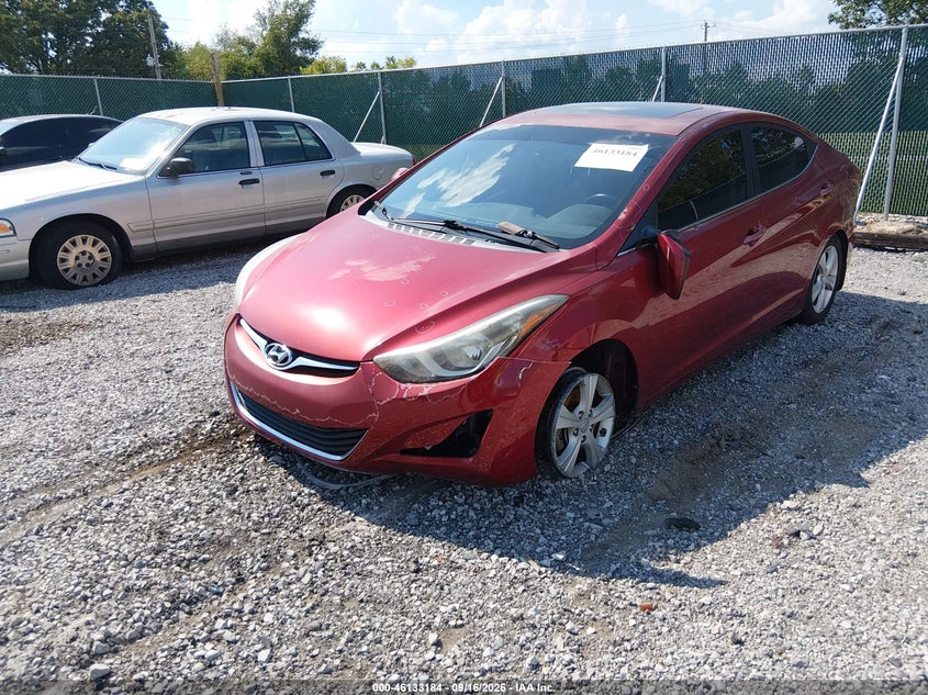 2016 Hyundai Elantra, Лівий перед, IAAI, VIN 5NPDH4AE0GH669765 — фото 2