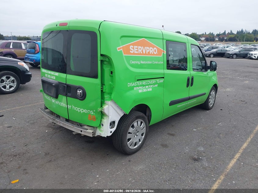Vin: zfberfat6f6a02726, lot: 46633022, ram promaster city tradesman 20154