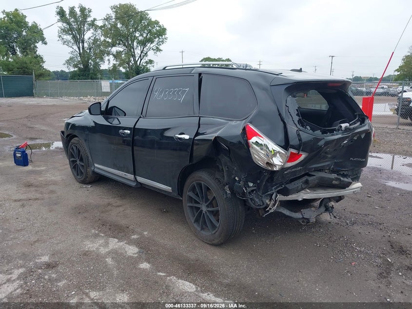 Vin: 5n1ar2mn8fc682558, lot: 46633070, nissan pathfinder platinum 20153