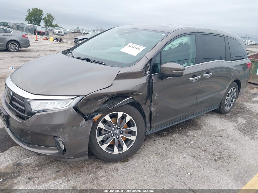 Vin: 5fnrl6h77nb061499, lot: 46633221, honda odyssey ex-l 20222