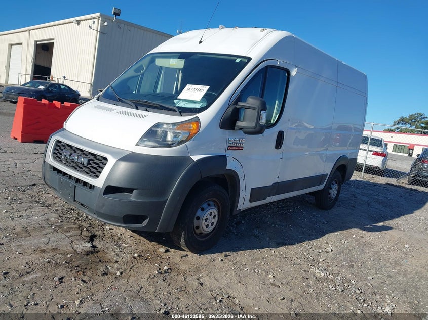 Vin: 3c6trvcg0ke510701, lot: 46633318, ram promaster 2500 high roof 136 wb 20192