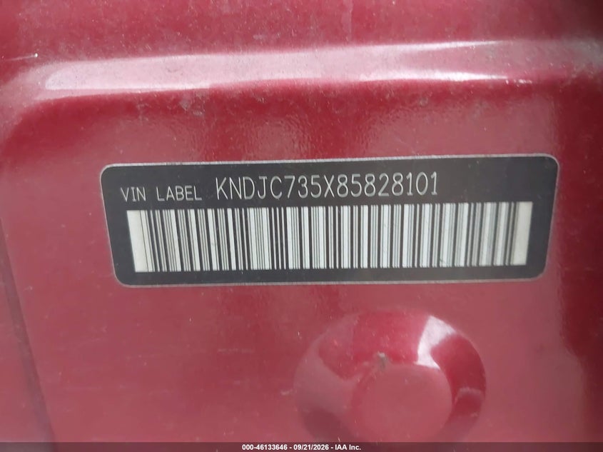 KIA SORENTO 2008 VIN KNDJC735X85828101