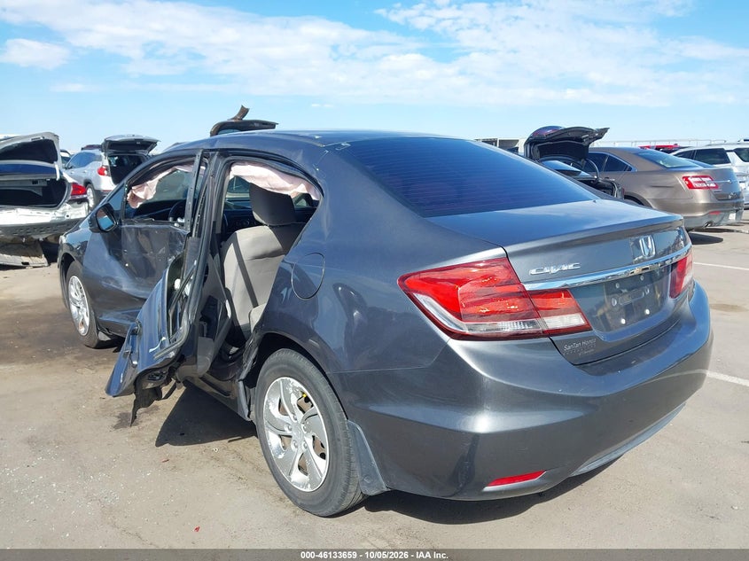Vin: 19xfb2f5xde000345, lot: 46633392, honda civic lx 20133