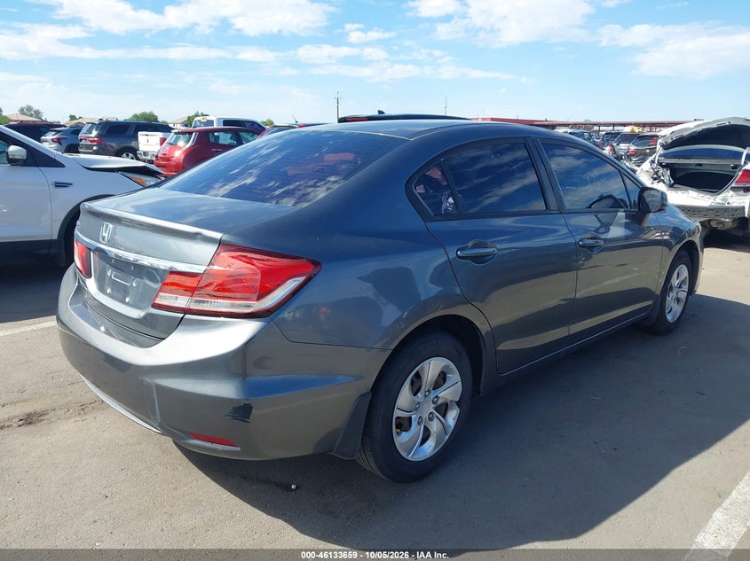 Vin: 19xfb2f5xde000345, lot: 46633392, honda civic lx 20134
