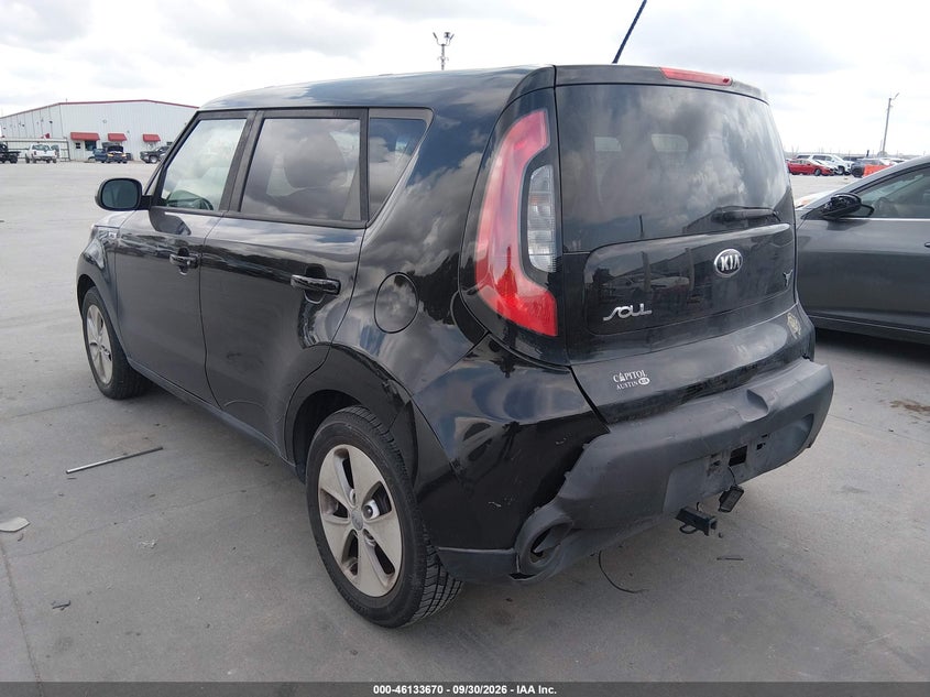 Vin: kndjn2a22g7397178, lot: 46633404, kia soul 20163