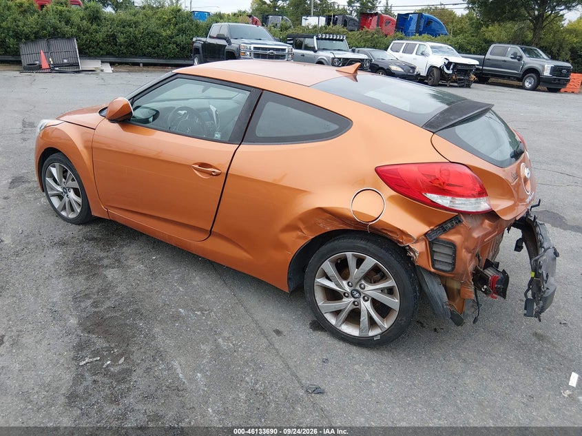 Vin: kmhtc6ad7hu308355, lot: 46633423, hyundai veloster 20173