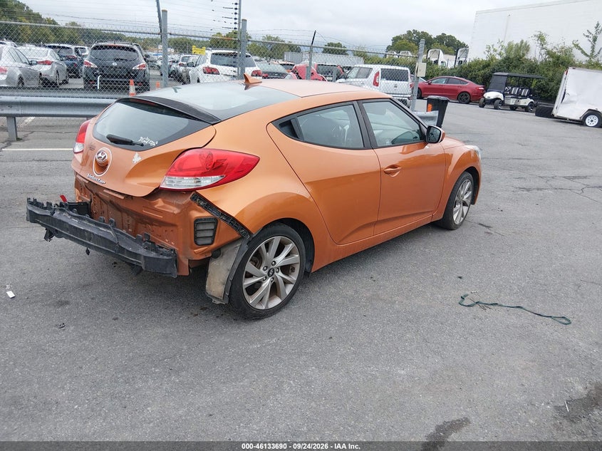 Vin: kmhtc6ad7hu308355, lot: 46633423, hyundai veloster 20174