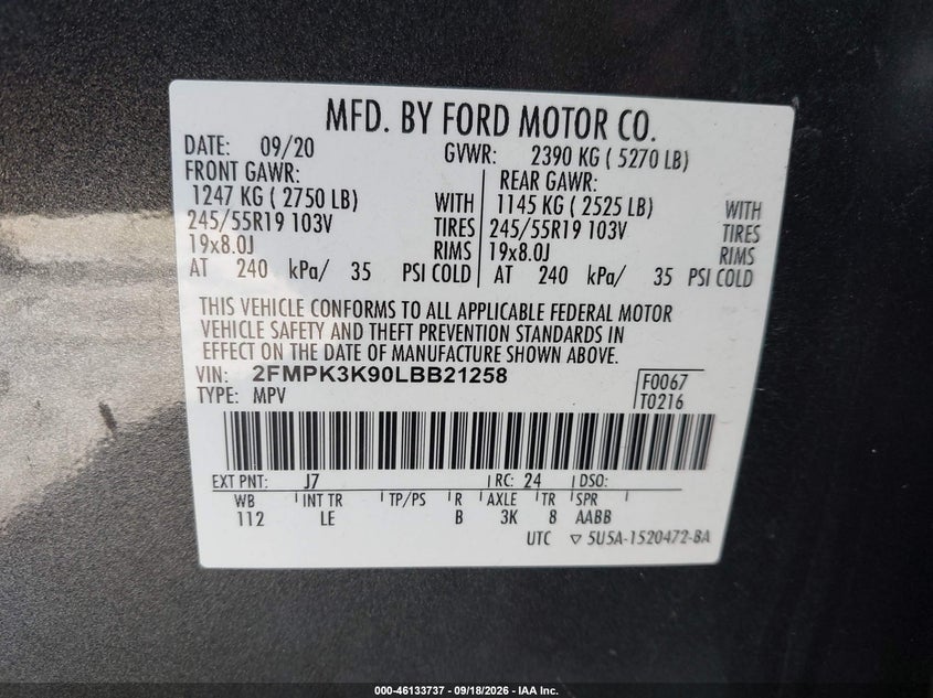 2020 FORD EDGE TITANIUM · Фото 9