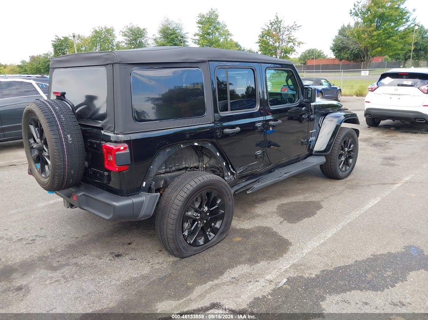 Vin: 1c4jjxp68pw579458, lot: 46633593, jeep wrangler 4xe sahara 4x4 20234