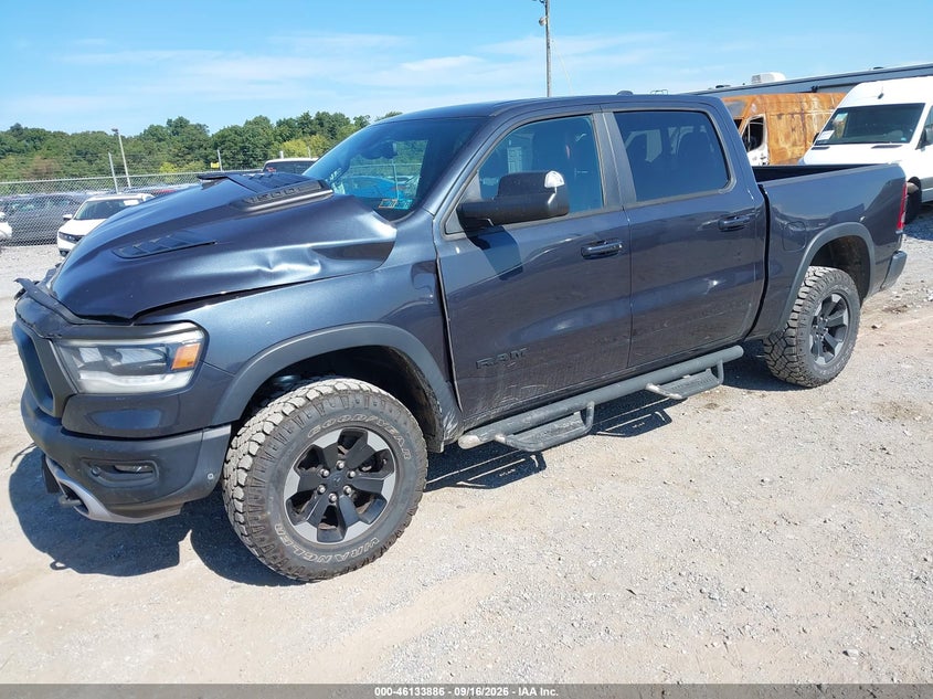 Vin: 1c6srfltxkn693289, lot: 46633619, ram 1500 rebel  4x4 5'7 box 20192