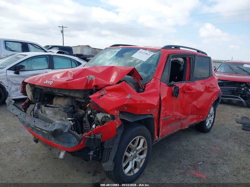 Vin: zaccjbbb6jph89397, lot: 46633697, jeep renegade latitude 4x4 20182