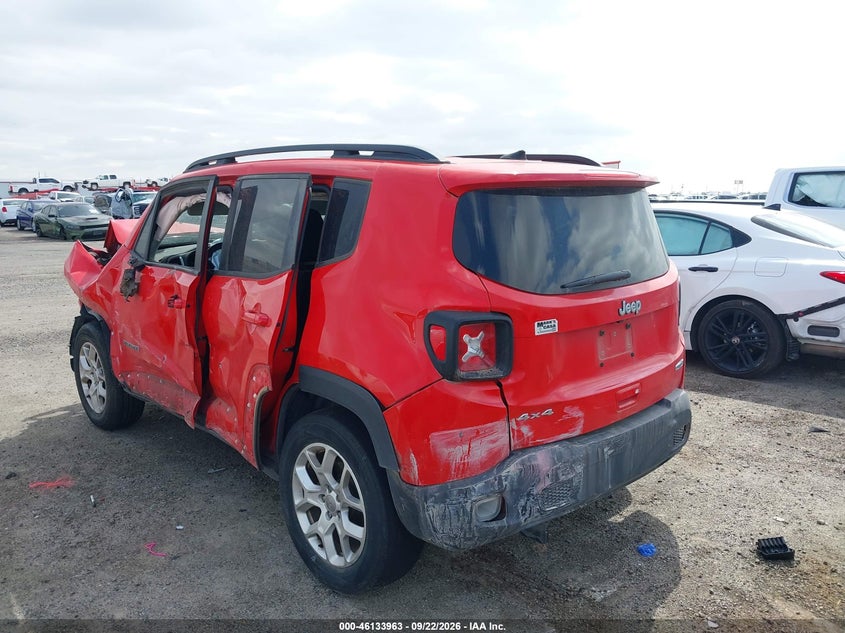Vin: zaccjbbb6jph89397, lot: 46633697, jeep renegade latitude 4x4 20183