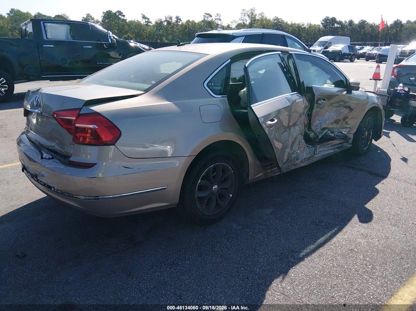 Vin: 1vwat7a33gc020195, lot: 46633794, volkswagen passat 1.8t s 20164