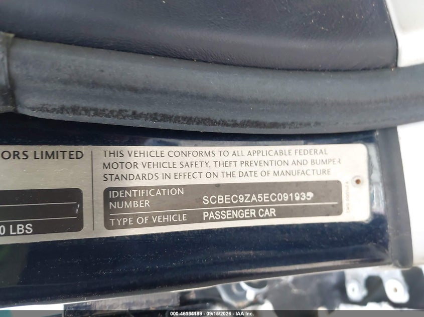 BENTLEY FLYING SPUR 2014 VIN SCBEC9ZA5EC091935