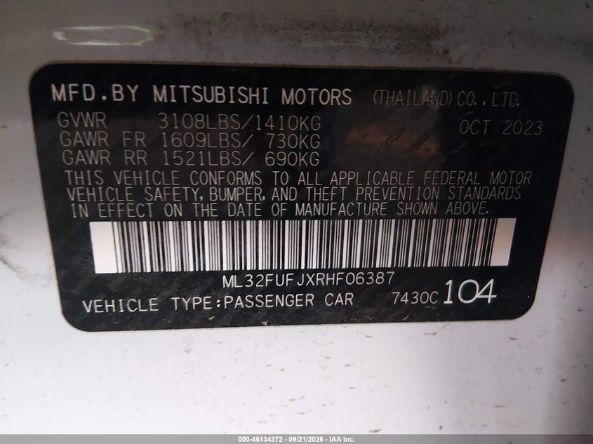 2024 MITSUBISHI MIRAGE G4 ES · Фото 9