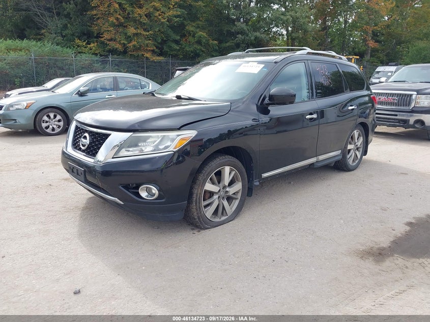 Vin: 5n1ar2mm9ec680369, lot: 46634457, nissan pathfinder platinum 20142