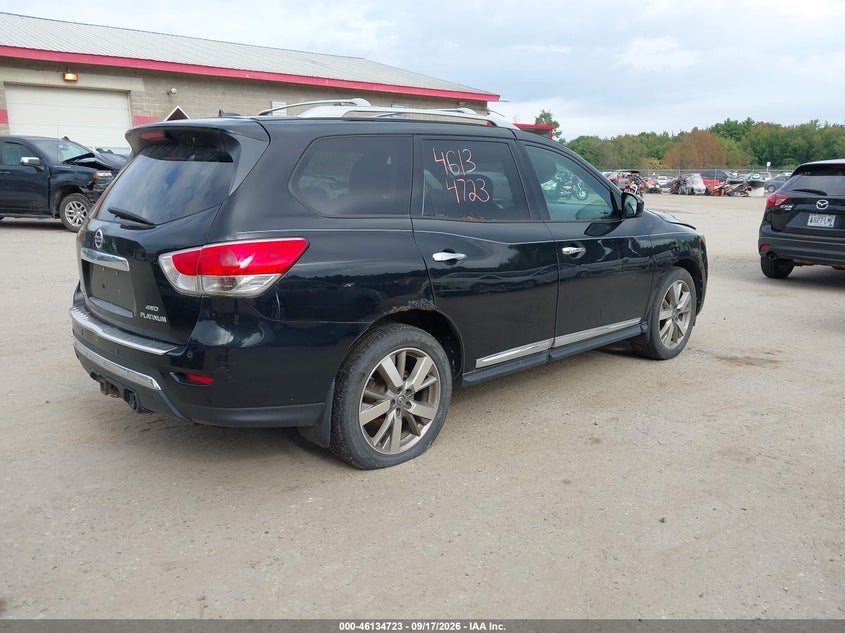 Vin: 5n1ar2mm9ec680369, lot: 46634457, nissan pathfinder platinum 20144