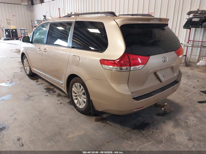 Vin: 5tdyk3dc7bs170391, lot: 46634883, toyota sienna xle v6 20113