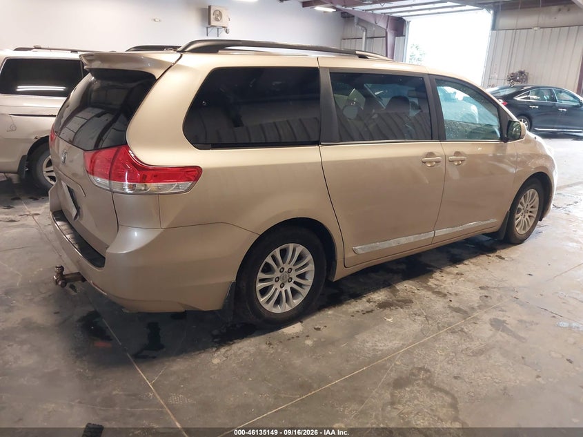 Vin: 5tdyk3dc7bs170391, lot: 46634883, toyota sienna xle v6 20114